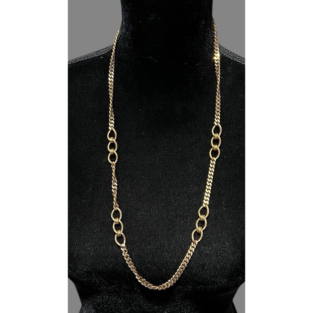 Vintage Monet Chunky Gold Tone Chain Necklace 30” Signed Statement Link Jewelry